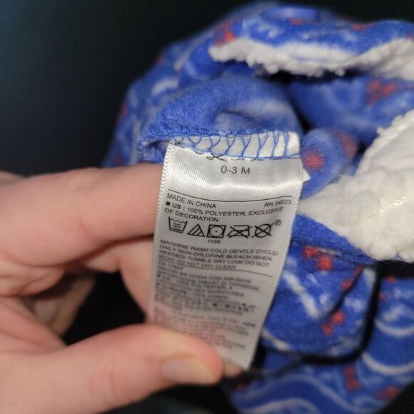 New Old Navy Blue Fair Isle Baby Fleece Outfit 0-3 Months - Picture 5 of 7